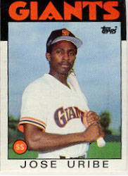 1986 Topps Baseball Cards      012      Jose Uribe